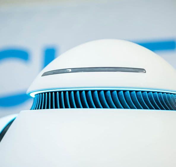 white robot head
