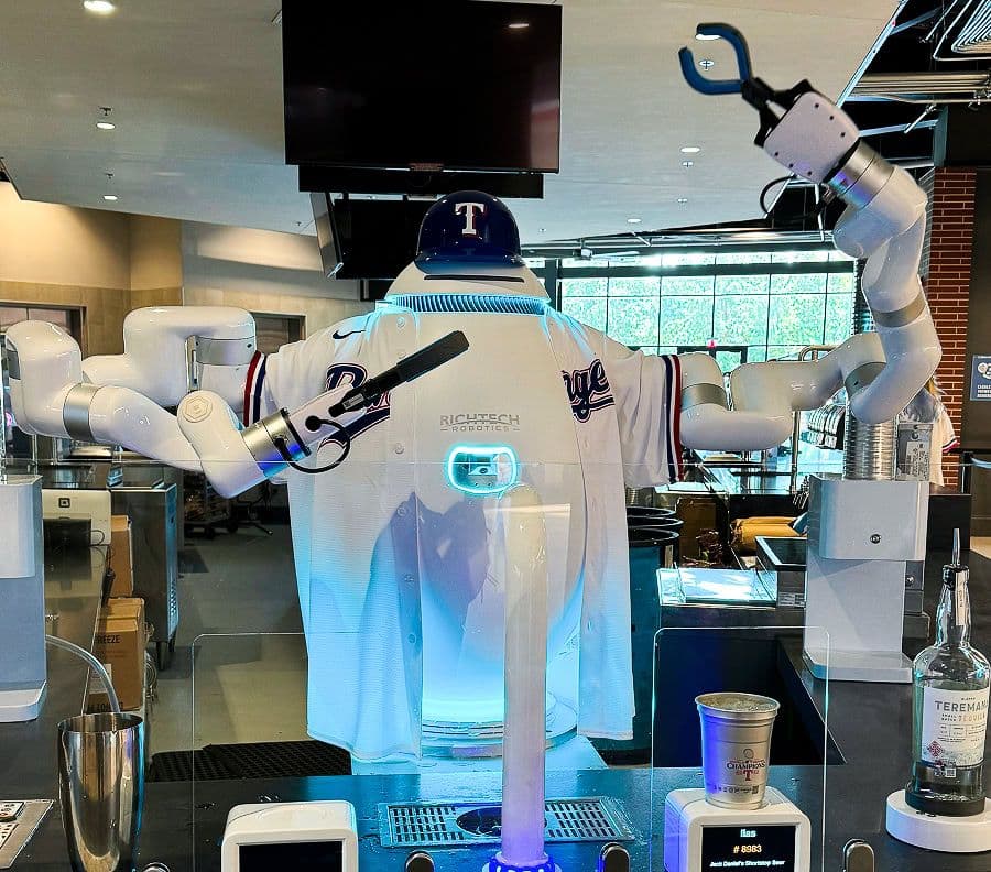 baseball robot waving at camera