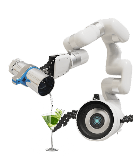 scorpion robot pours a cocktail