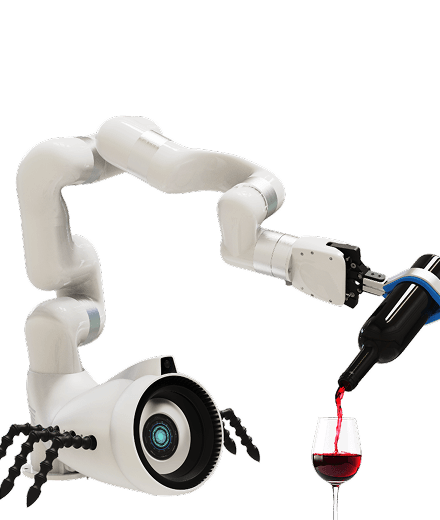 scorpion robot pours a wine glass